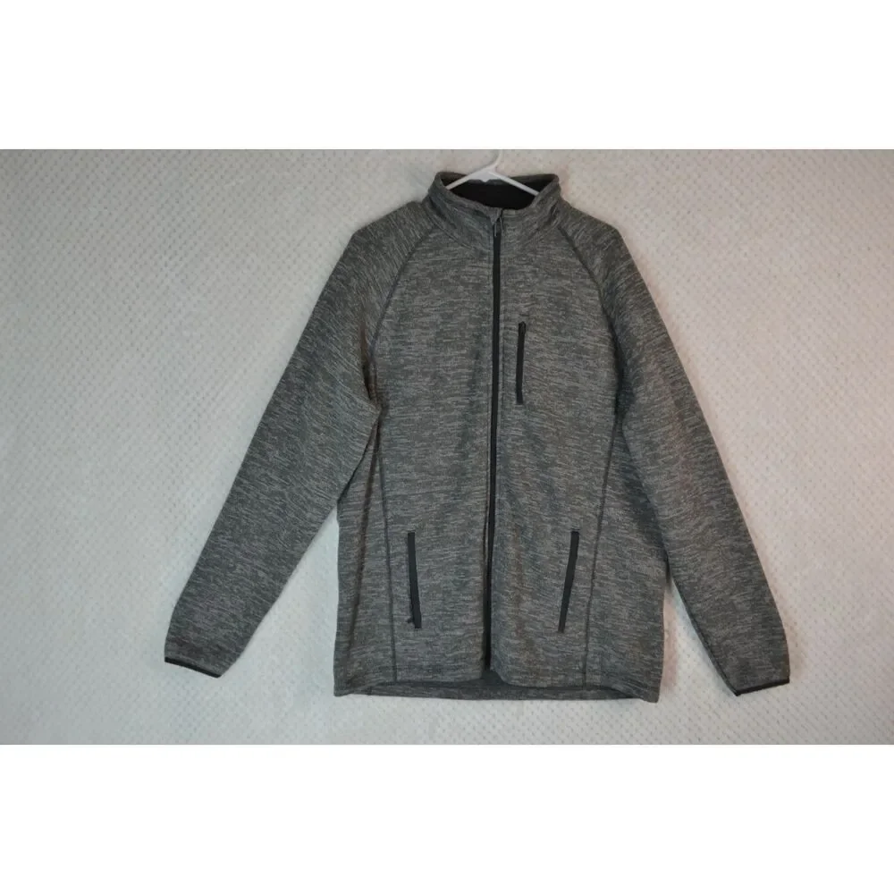 Swiss Tech Men's Large Gray Full Front Zip Fleece Jacket